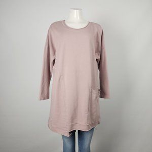 Linen Luv Soft Pink Cotton Tunic Sweatshirt Size M
